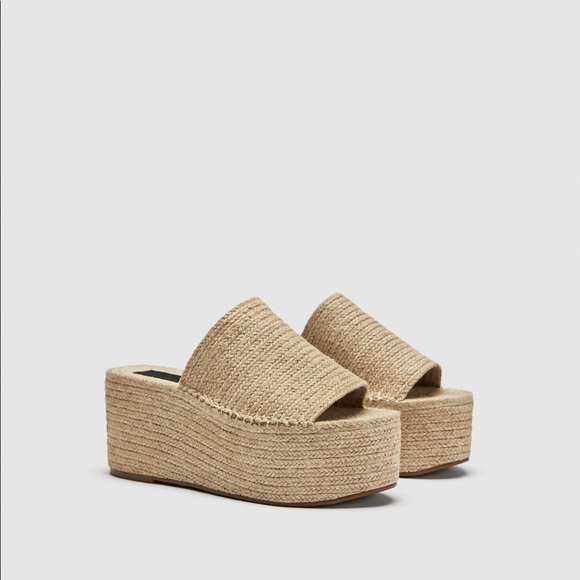 Zara Shoes - NWT Zara Jute Platform Sandals